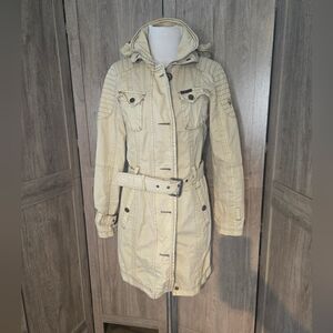 Khujo Small Women's Tan Hooded Coat